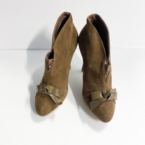 Women Fashion Round Toe Stilettos Heels Pumps Ankle Boots Booties Dress Up - Picture 1 of 5